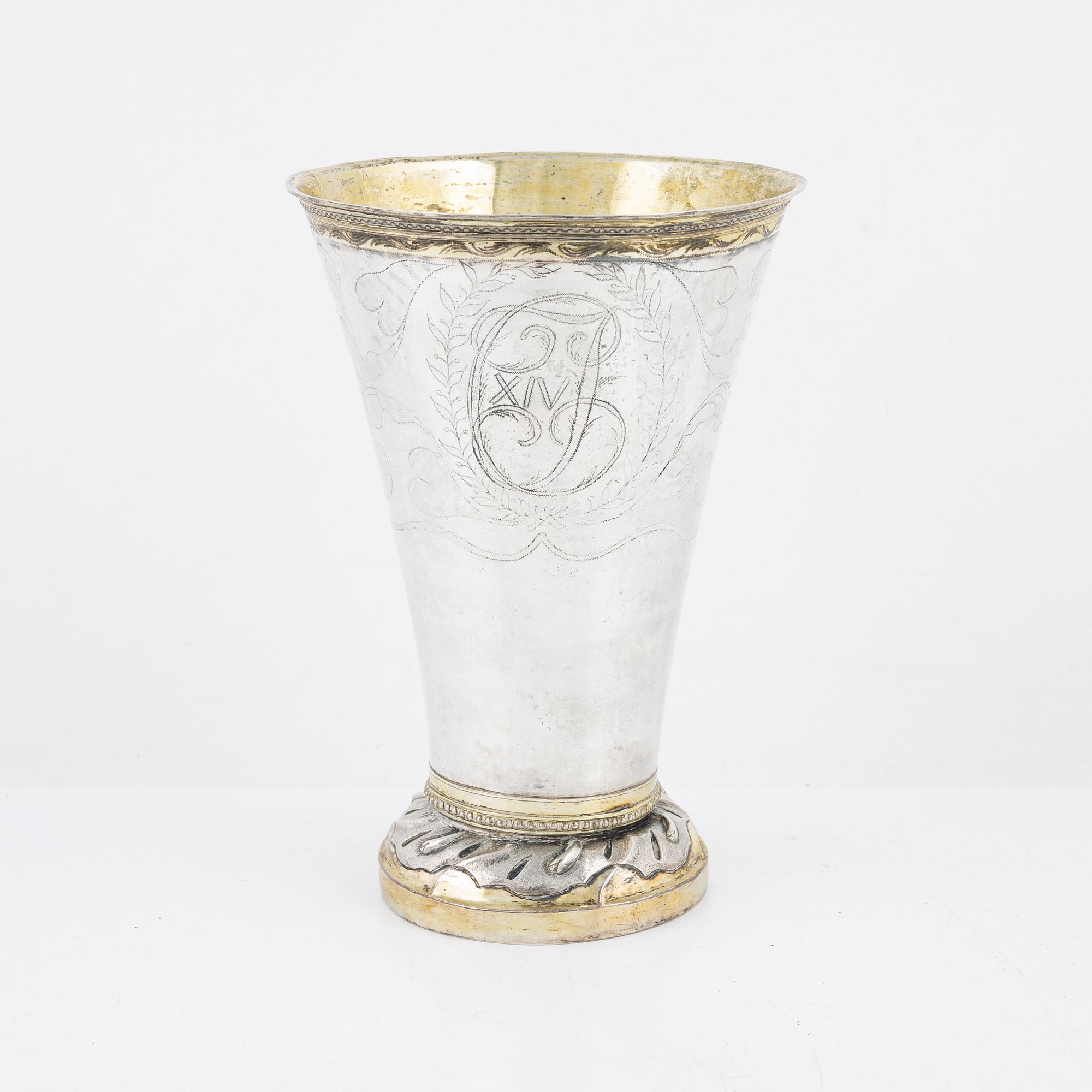 A Swedish Silver Beaker, mark of Olof H Bergström, Uppsala 1820.
