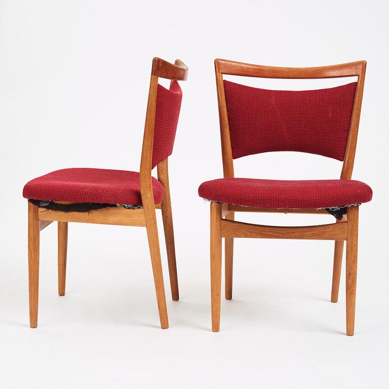 Finn Juhl, a set of four oak 'SW86' chairs,  Søren Willadsen, Denmark, 1950s.