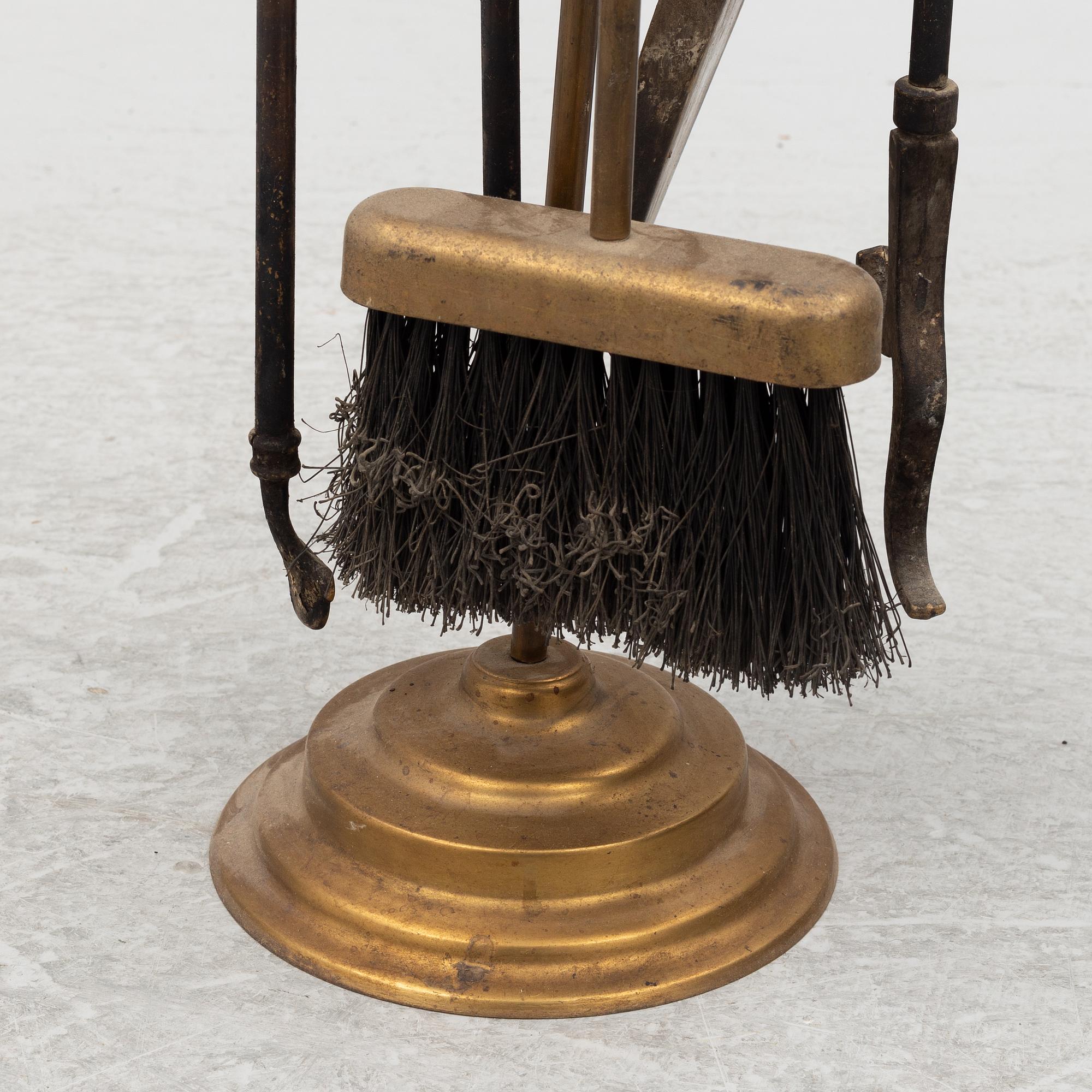 Brass fire utensils, early 20th Century.
