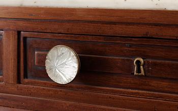 A French Directoire late 18th century mahogany cylinder bureau.