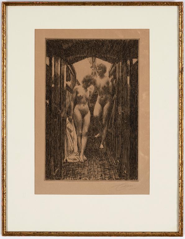 Anders Zorn, etching, 1917, signed in pencil.