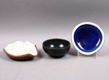 PARTI KERAMIK, 3 delar, Vicke Lindstrand, Upsala-Ekeby, 1944-60.
