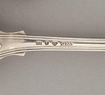 PARTI BESTICK, 22 delar, silver, olika mästare, mest Sverige, 1800-1900-tal. Tot ca 590 gram.