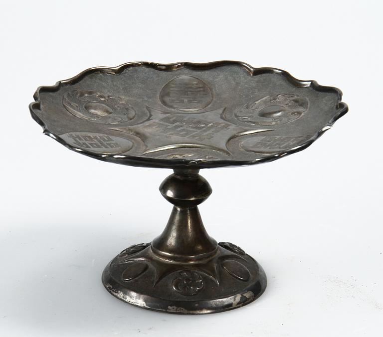 TAZZA, silver, Kina, 1800/1900-tal. Ca 180 gr.