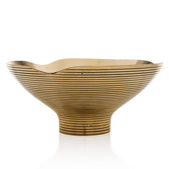 PAAVO TYNELL, A polished brass bowl, oy Taito ab, Finland.