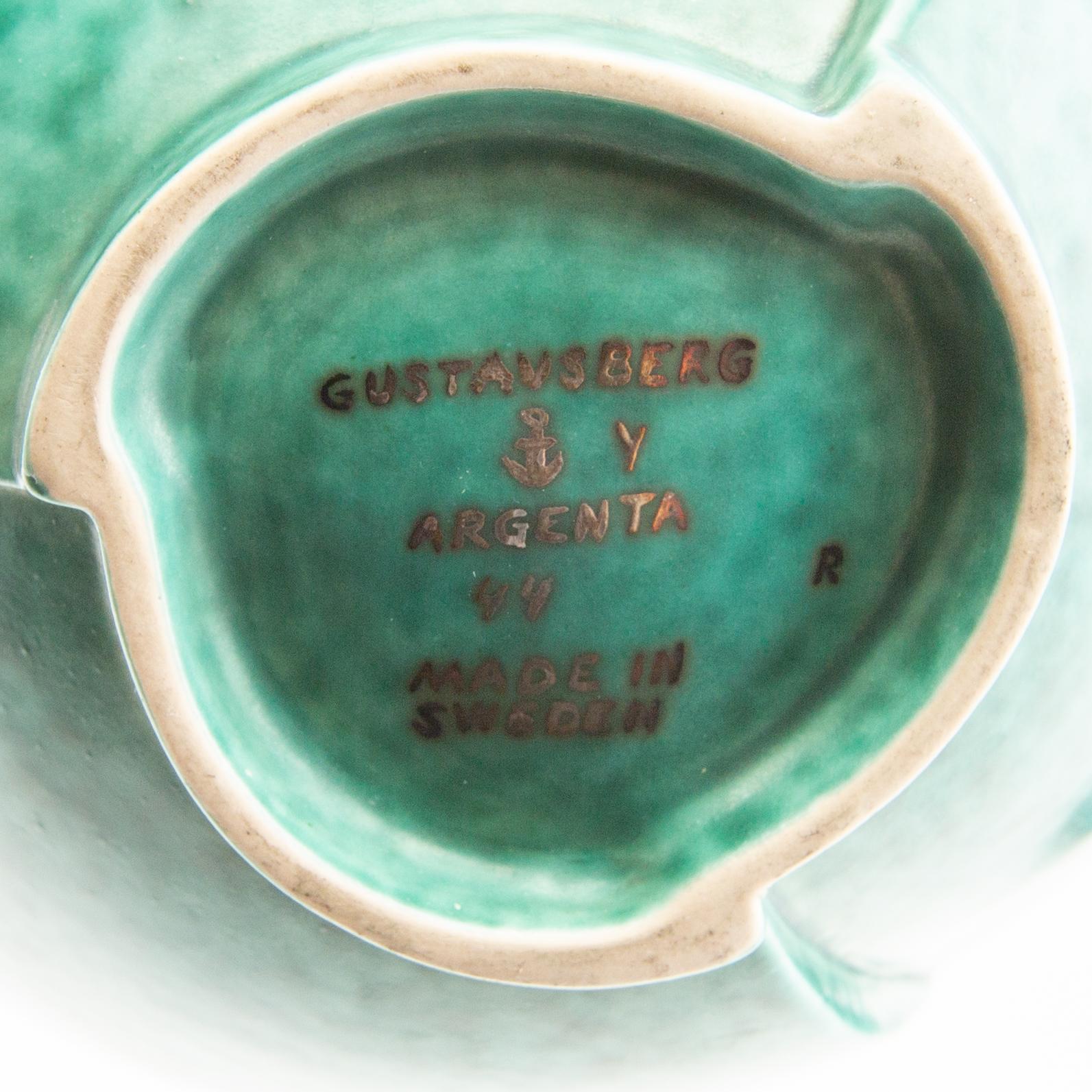 Wilhelm Kåge, bowl and vase with handle, "Argenta", Gustavsberg, 1948-1949.