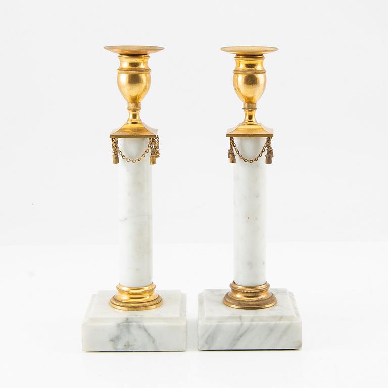 Candelabras, a pair, Gustavian style circa 1900.