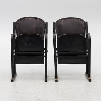 A pair of cinema chairs, 1920s/30s.