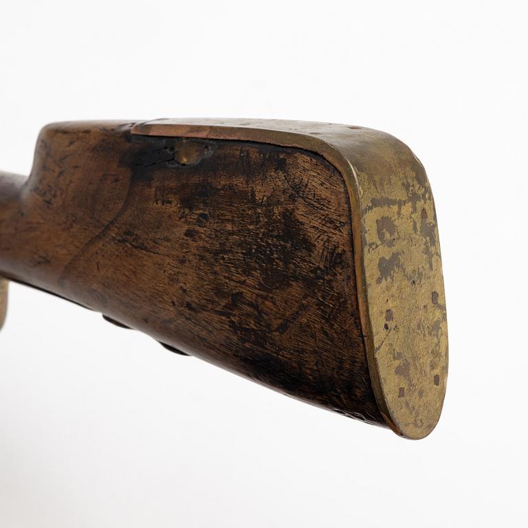Blunderbuss med flintlås, märkt Humphrey Pickfatt, 1800-tal.