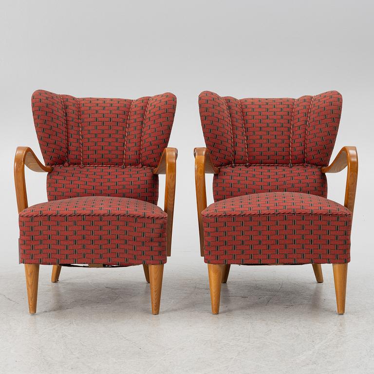 A pair of armchairs, first half of the 20th century, Swedish Modern.