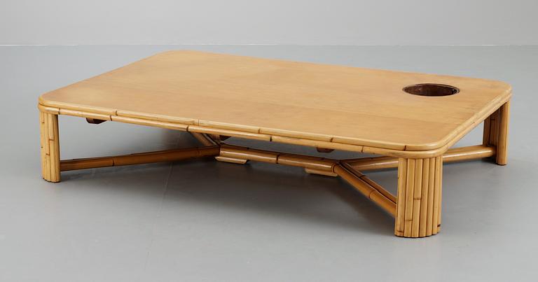 A bamboo and birch sofa table, Svenskt Tenn ca 1950.