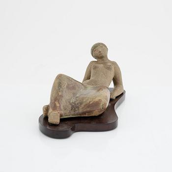 Stig Lindberg, skulptur, liggande kvinna, Gustavsbergs studio 1940-50-tal.
