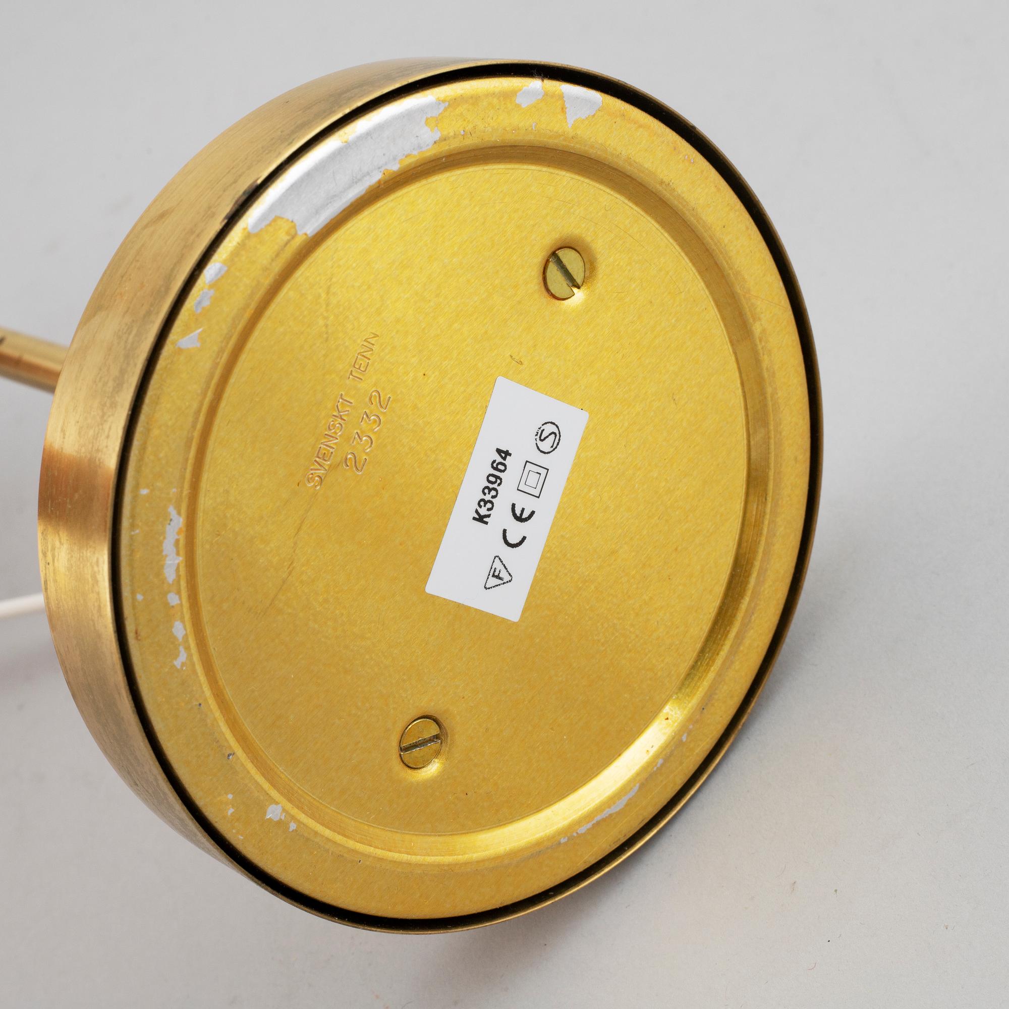 JOSEF FRANK, a brass table lamp, modell 2552, for Firma Svenskt Tenn, Sweden.