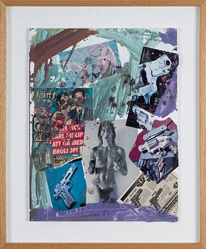 Ulf Lundell, mixed media with collage, signed and dated 07.