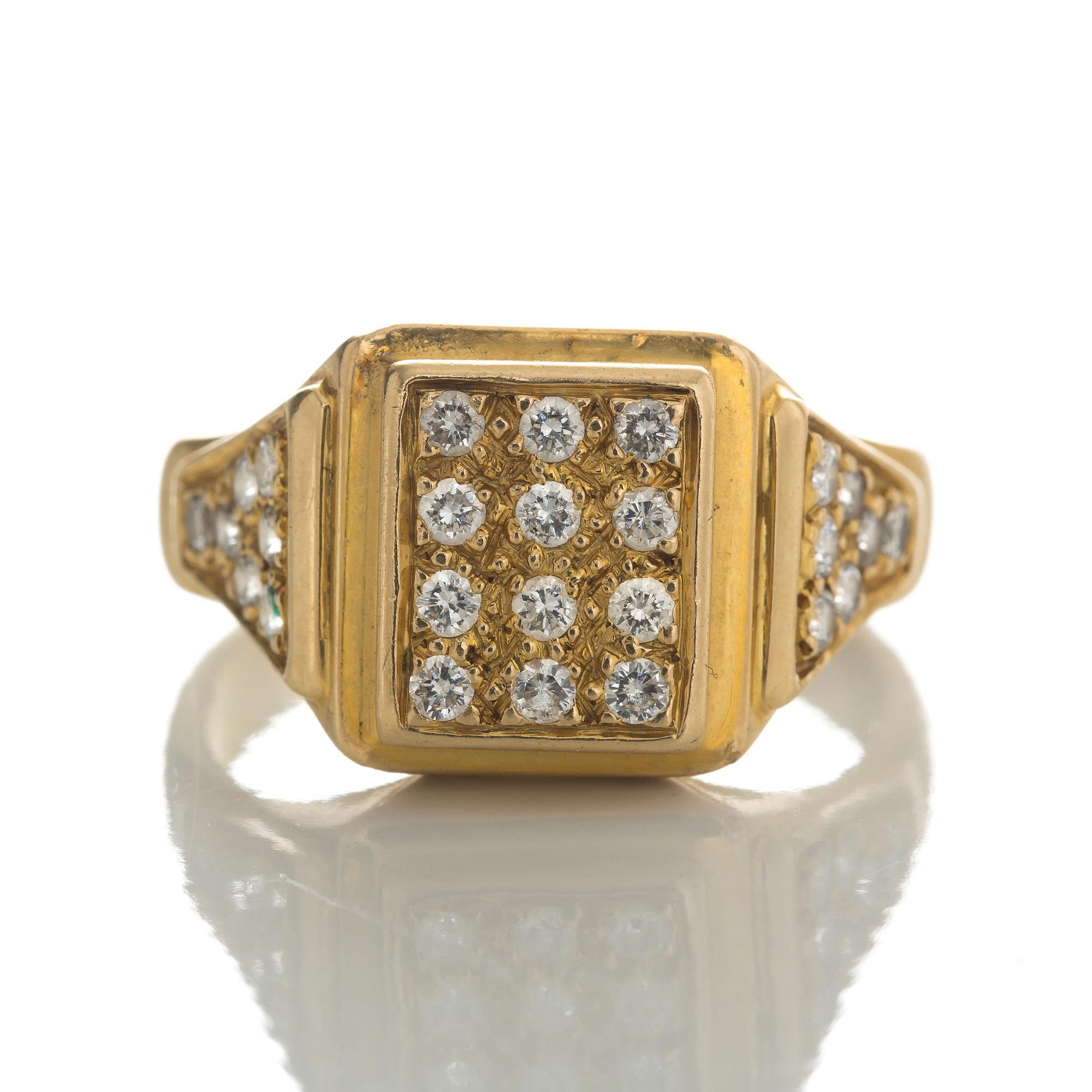 RING, 14k guld med diamanter, totalt ca 0,29 ct. Vikt ca 4,5 gram.