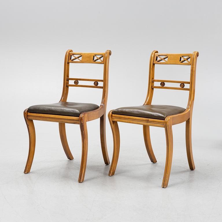 A set of six English mahogany chairs, 20th Century.