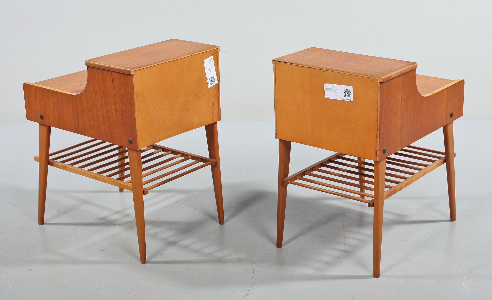 SÄNGBORD, ett par, 1950/1960-tal.
