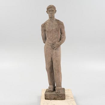 Skulptur, stenmassa, otydligt signerad och daterad.