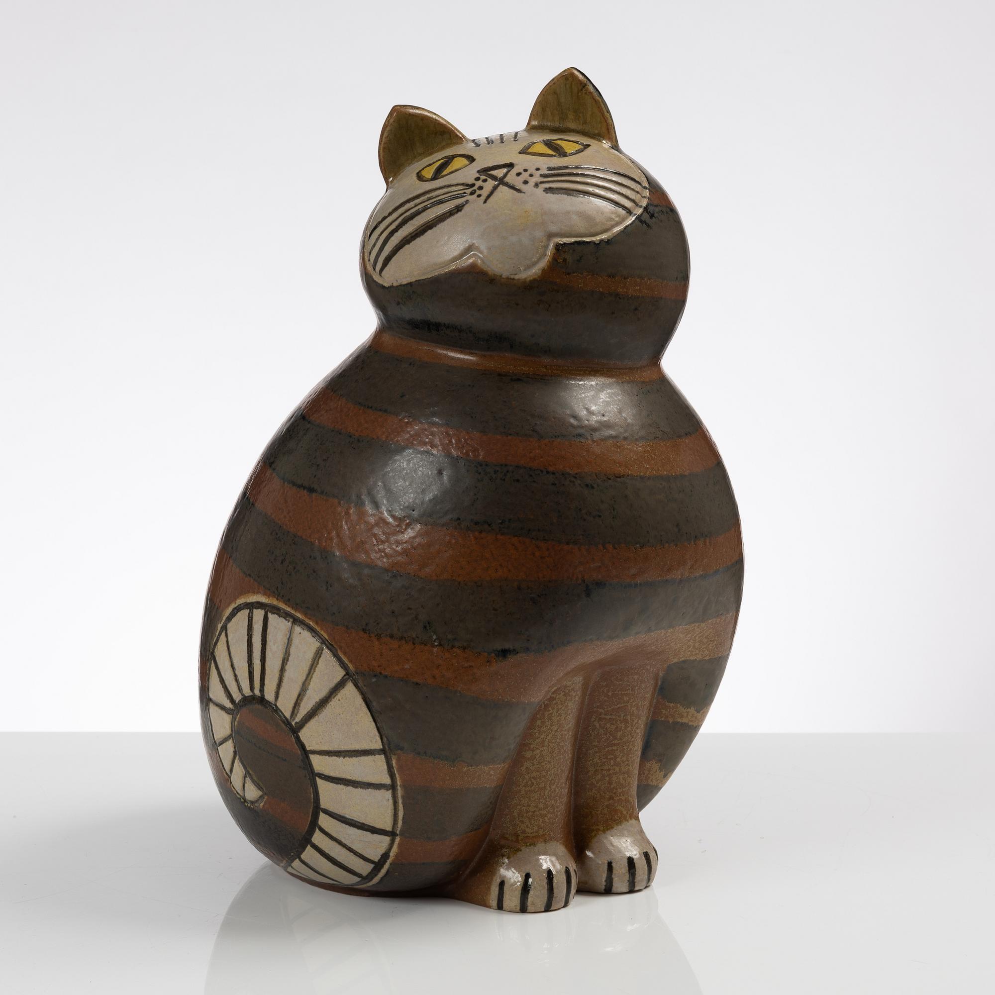 Lisa Larson, skulptur, "Maxikatt", stengods, ur serien "Stora Zoo", Gustavsberg.