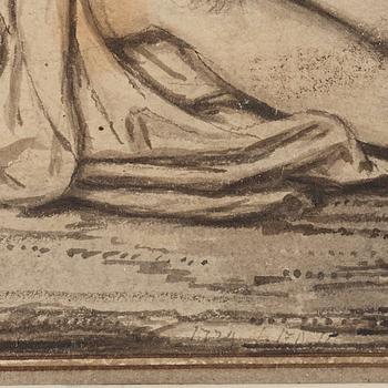 ANDREAS VON BEHN, Otydligt signerad med initialer och daterad 1724. 
Tuschlavering 13 x 17,5 cm.