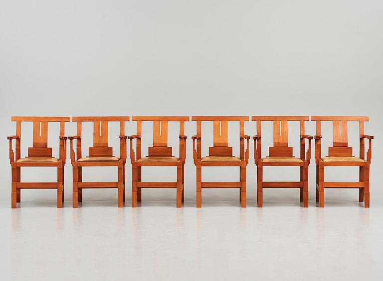 John Kandell, a set of six "Solitär" chairs, Källemo, Värnamo post 1985.