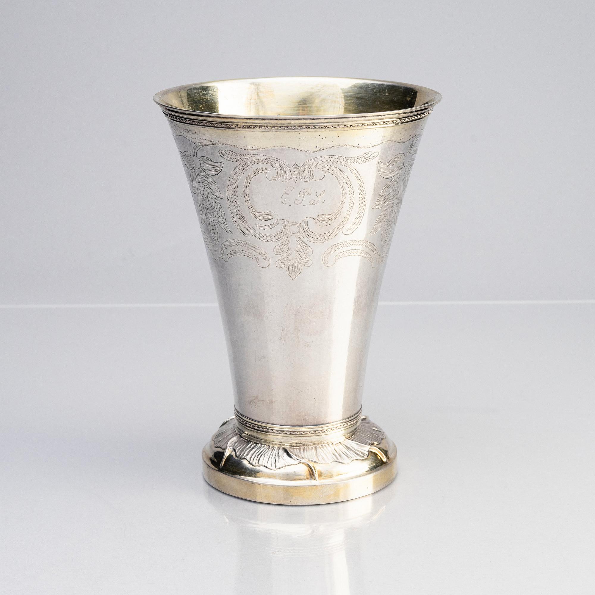 Olof Yttraeus, bägare, silver, Uppsala 1785. Gustaviansk.