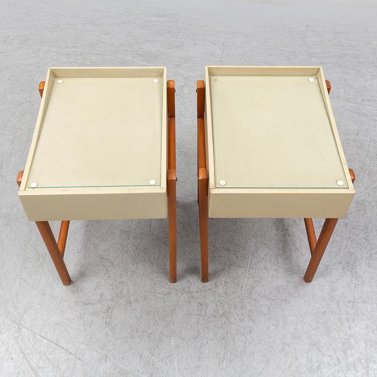 A pair of bedside tables, Nordiska Kompaniet, seconbd half of the 20th Century.