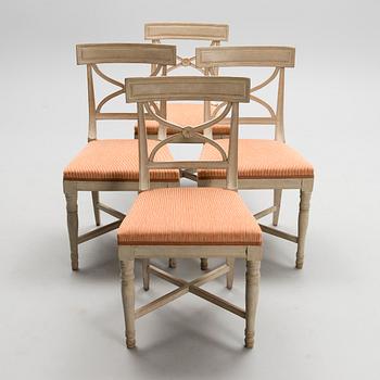 A SET OF FOUR CHAIRS, late gustation, early 19th century.