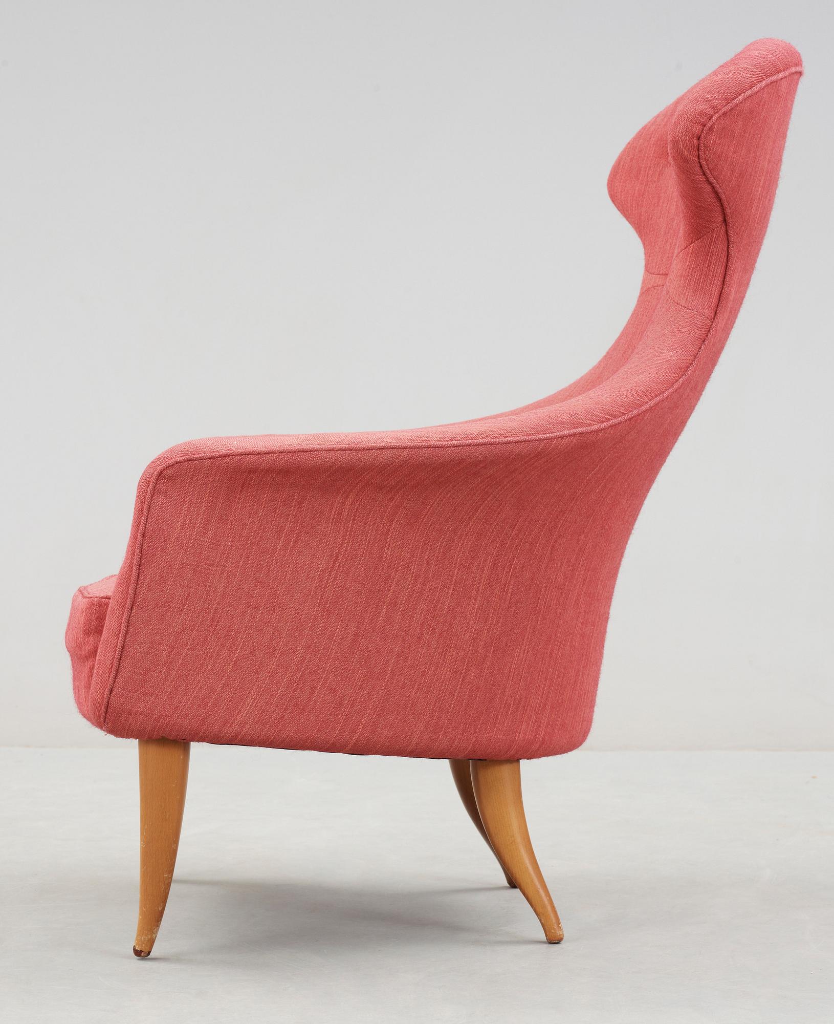 FÅTÖLJ, Kerstin Hörlin-Holmquist, "Stora Eva", Triva-serien, NKs verkstäder i Nyköping, 1950-60-tal.