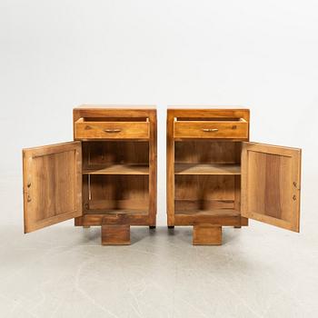 Bedside tables, a pair, first half of the 20th century.