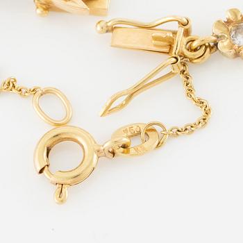 A necklace in 18K gold round brilliant-cut diamonds.