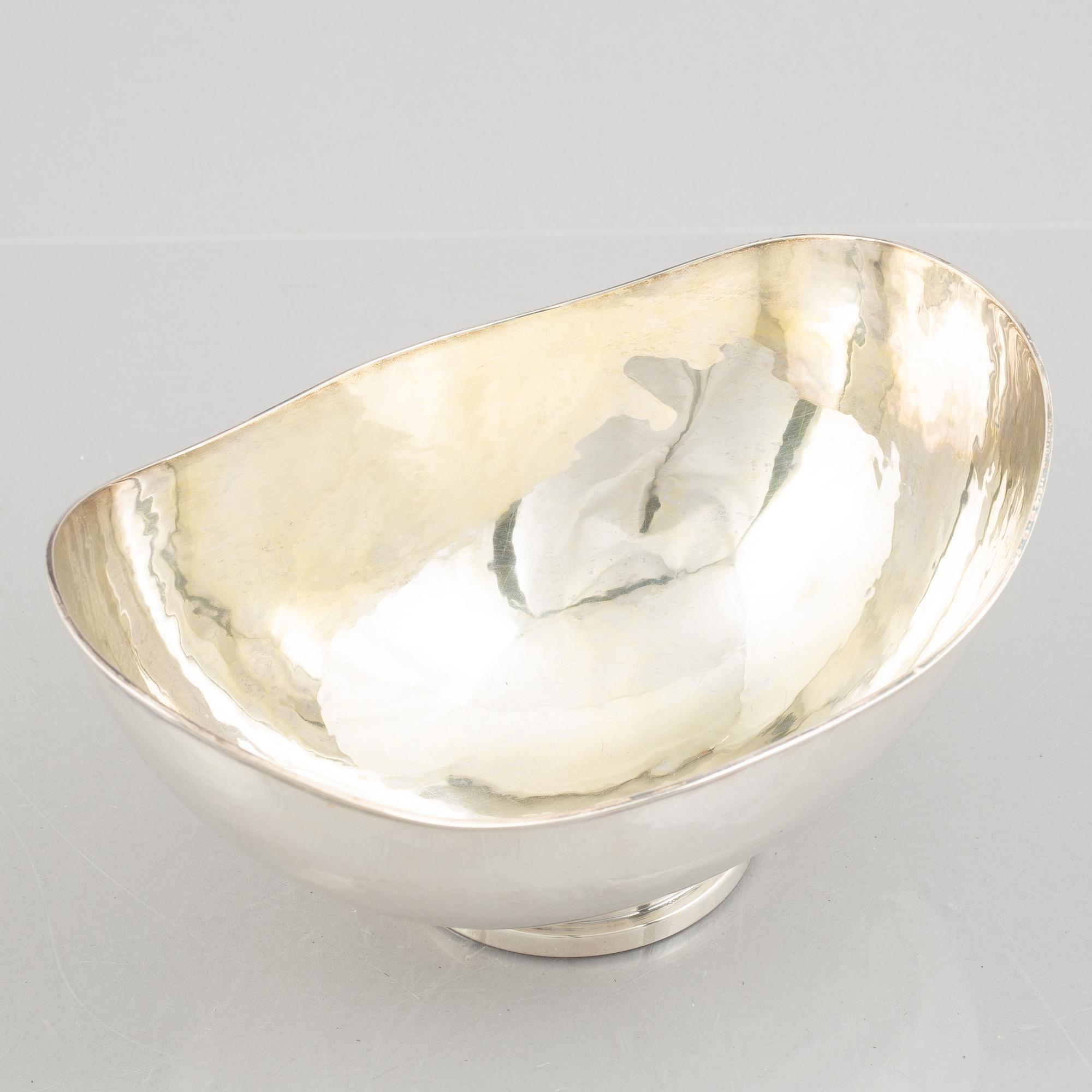 A silver bowl by C.G.Hallberg, Stockholm, Sweden, 1950.