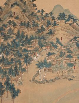 A long scroll painting by unknown Chinese artist, Qing dynasty/early 20th Century.