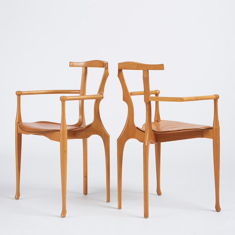 Oscar Tusquets Blanca, 8 stolar, "The Gaulino Chair", Carlos Jane, Spanien, första upplagan, ca 1987-1988.