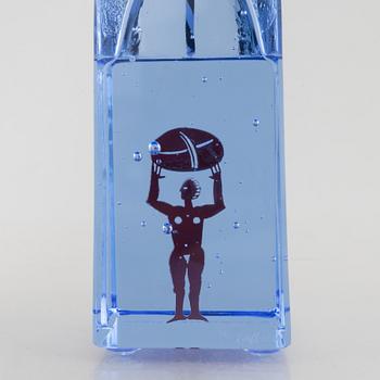 Bertil Vallien, "Book of glass" with a glass sculpture and litography, Kosta Boda, Sweden.