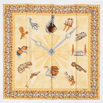 Cartier, a jaquard silk scarf.