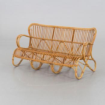 A ratten sofa, late 20th century,