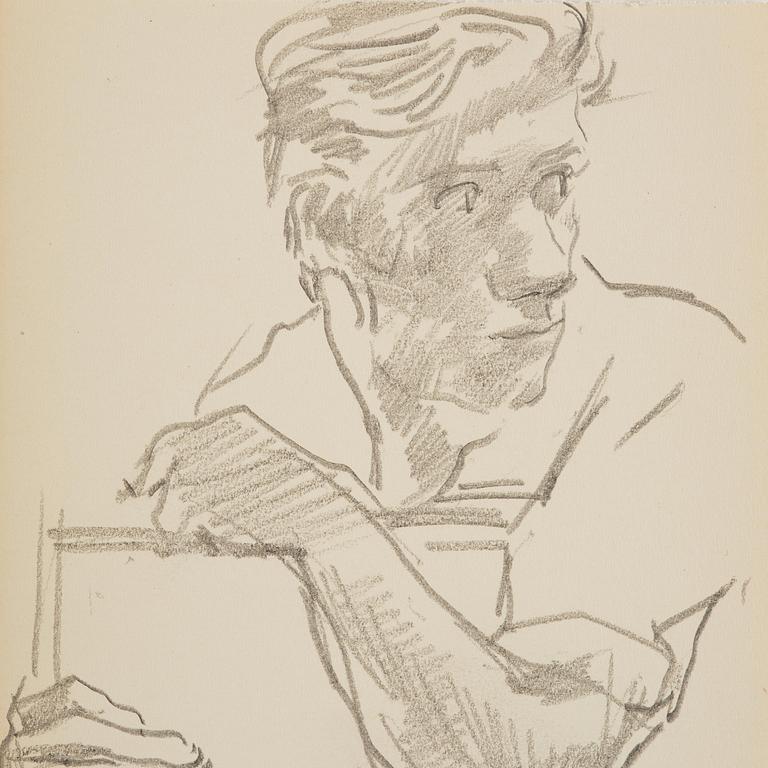 Lotte Laserstein, Gottfried Meyer (elev til Lotte) i profil.