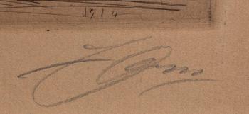 Anders Zorn, etsning, 1913-14, signerad.