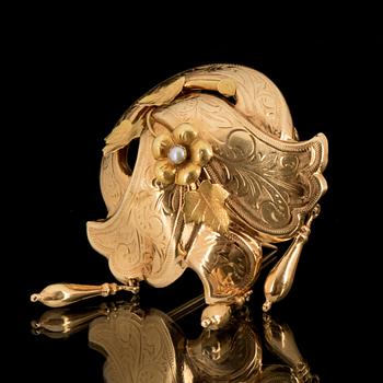 BROSCH, 18 k guld. Stockholm 1944. Vikt ca 3 gram.