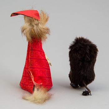 2 Moomin charachters "Stinky" & "Filifjonkan" Atelier Fauni, 1950/60s.