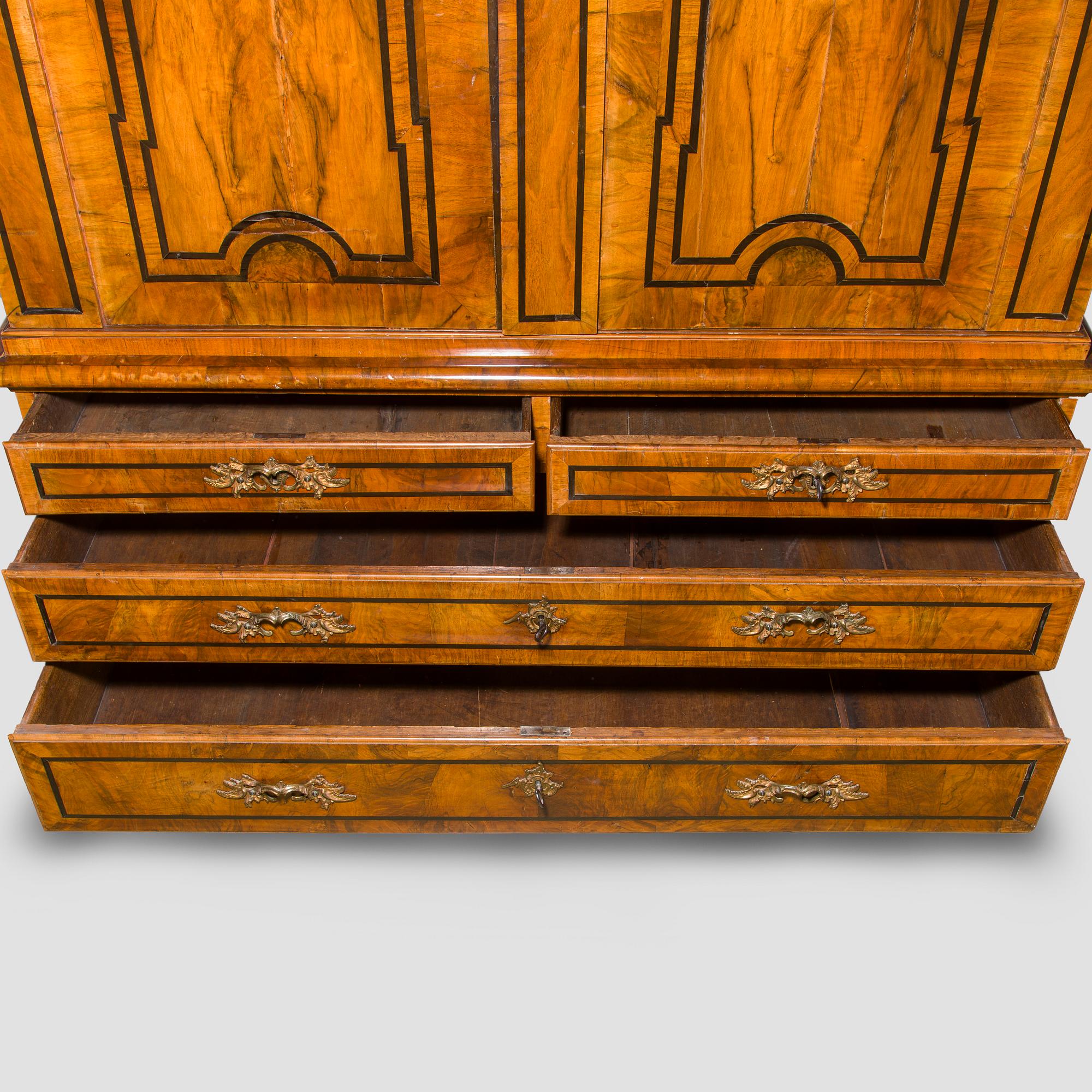 A Swedish late baroque cupboard, mid 18th century.
