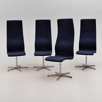 STOLAR, 4 st, "Oxford Chair", Arne Jacobsen, Fritz Hansen, 1980-tal.