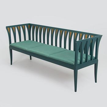 Eliel Saarinen, a “Blue Suite” sofa, Adelta, Finland. Model designed 1929 for Saarinen House, Cranbrook.