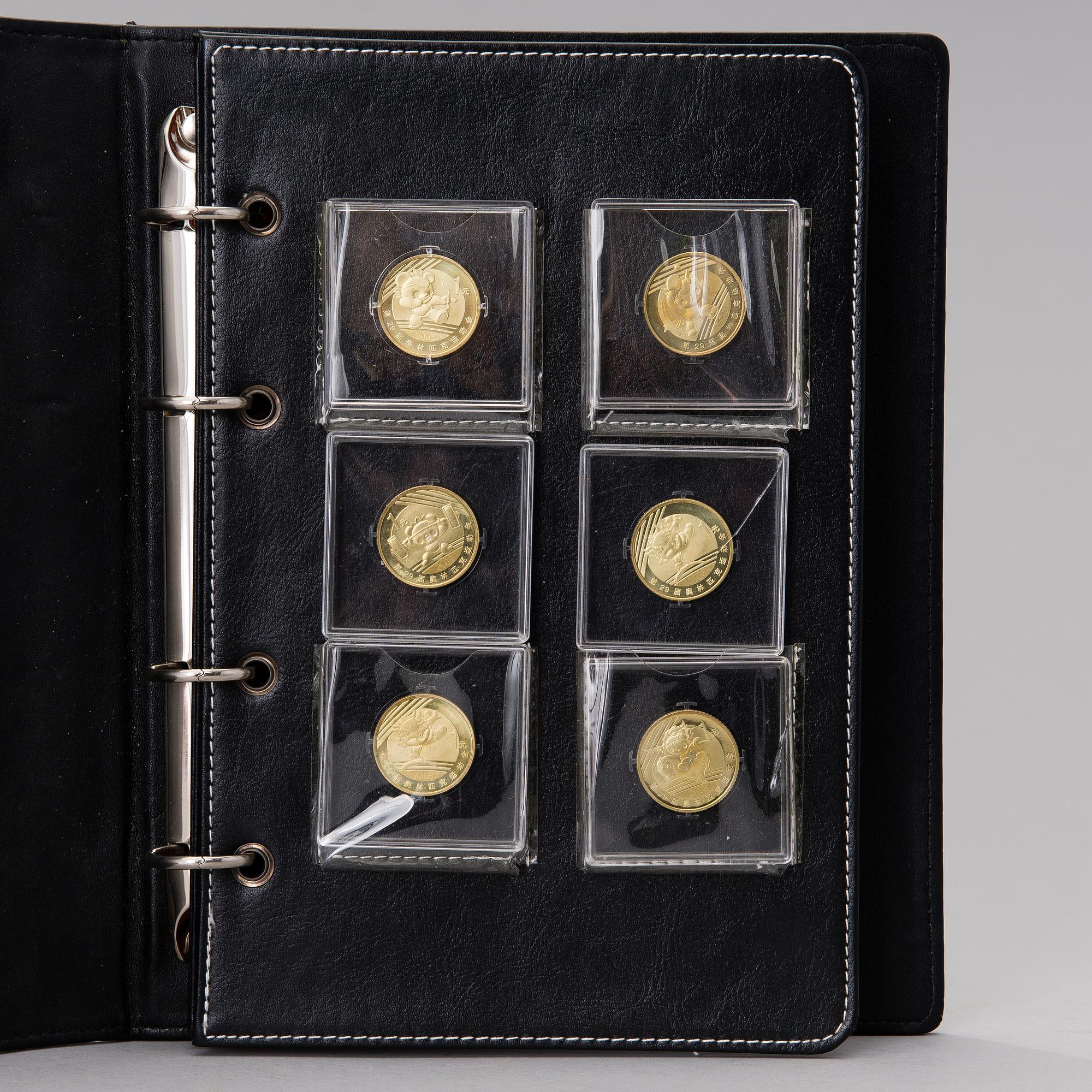 A set of eleven collector's coins from the Olympic Games, China 2008.