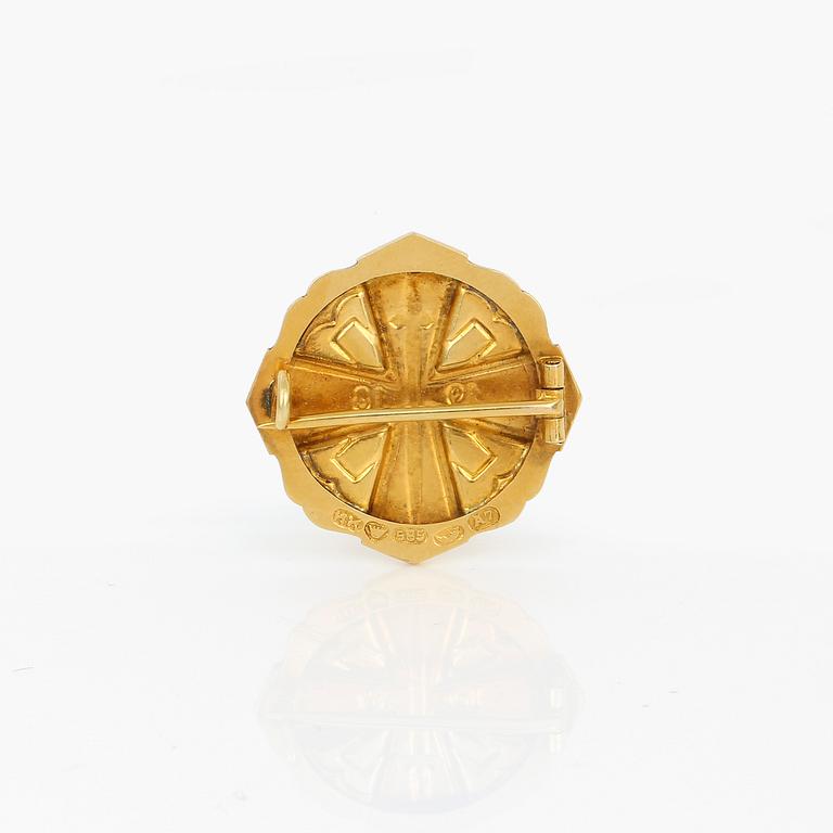 HEDERSMÄRKE, 14K guld, Helsingfors, 1954. Vikt 2g.