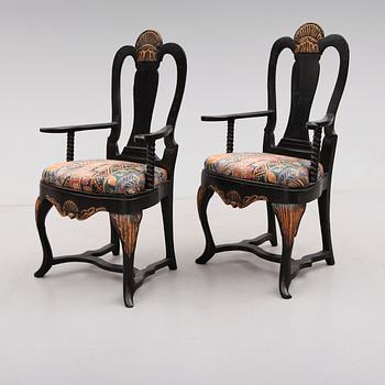 KARMSTOLAR, 1 par, senbarock, 1700-tal.