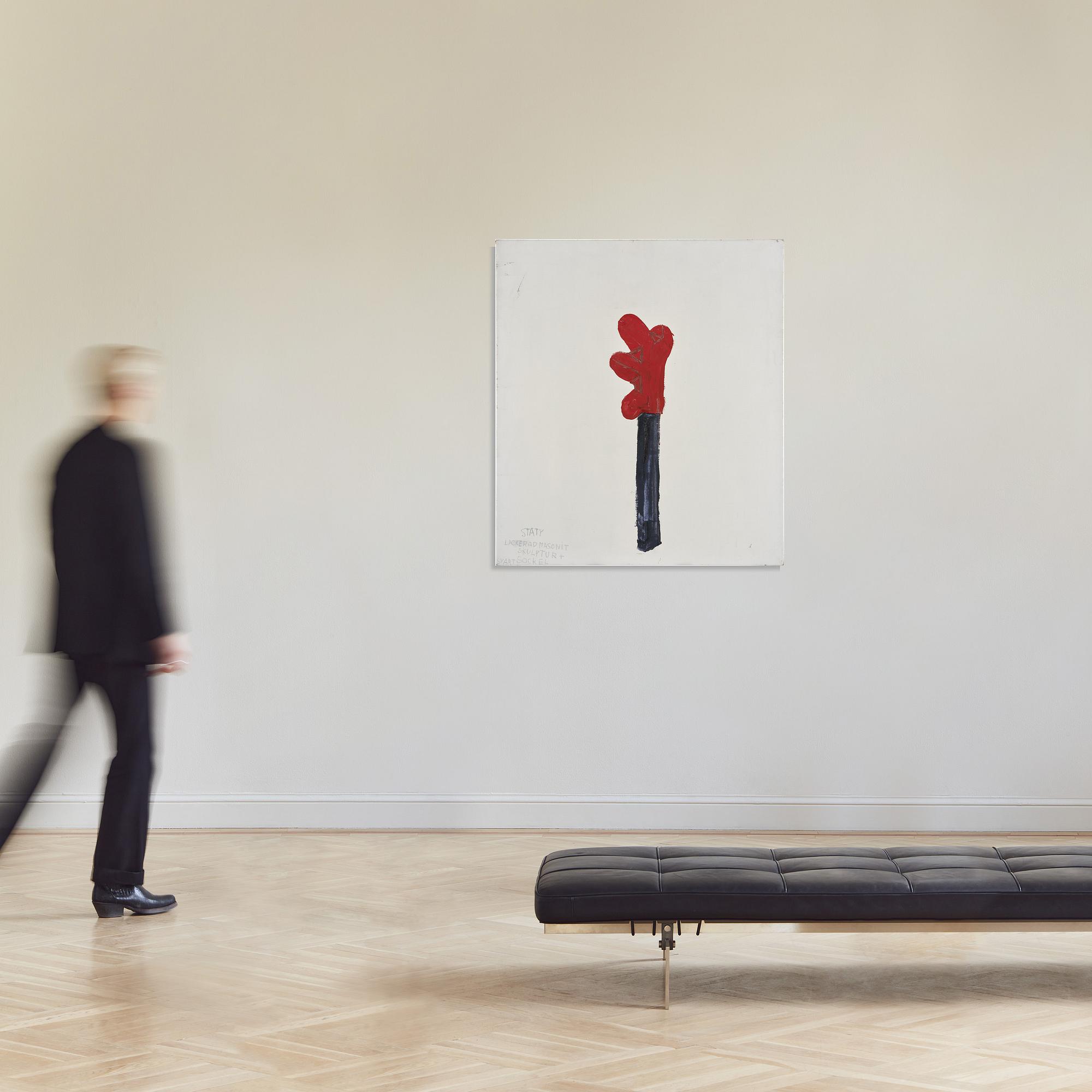 Torsten Andersson, "Staty. Lackerad masonitskulptur + svart sockel".