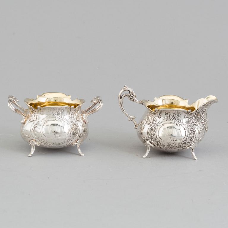 Four piece silver coffee service by GEWE, Malmö 1973-74.