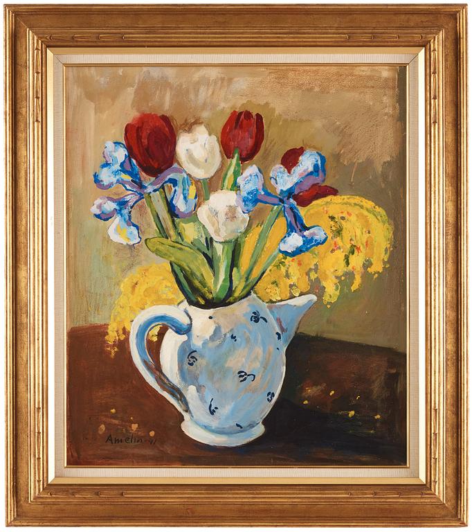 Albin Amelin, Still life with flowers.